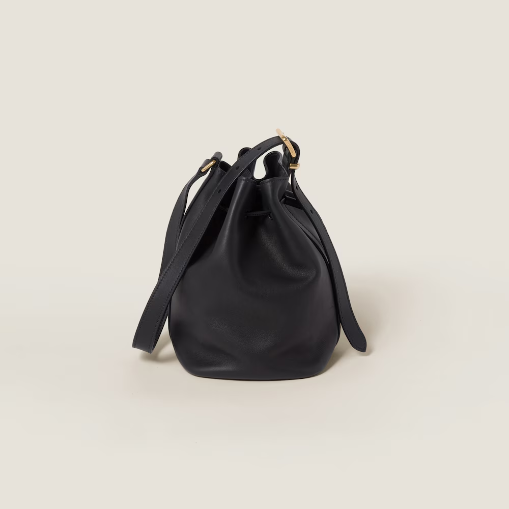 Leather bucket bag
